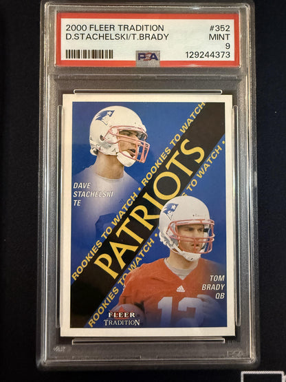 #352 Dave Stachelski / Tom Brady 2000 Fleer Tradition RC Rookie Patriots