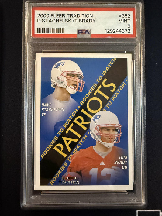 #352 Dave Stachelski / Tom Brady 2000 Fleer Tradition RC Rookie Patriots