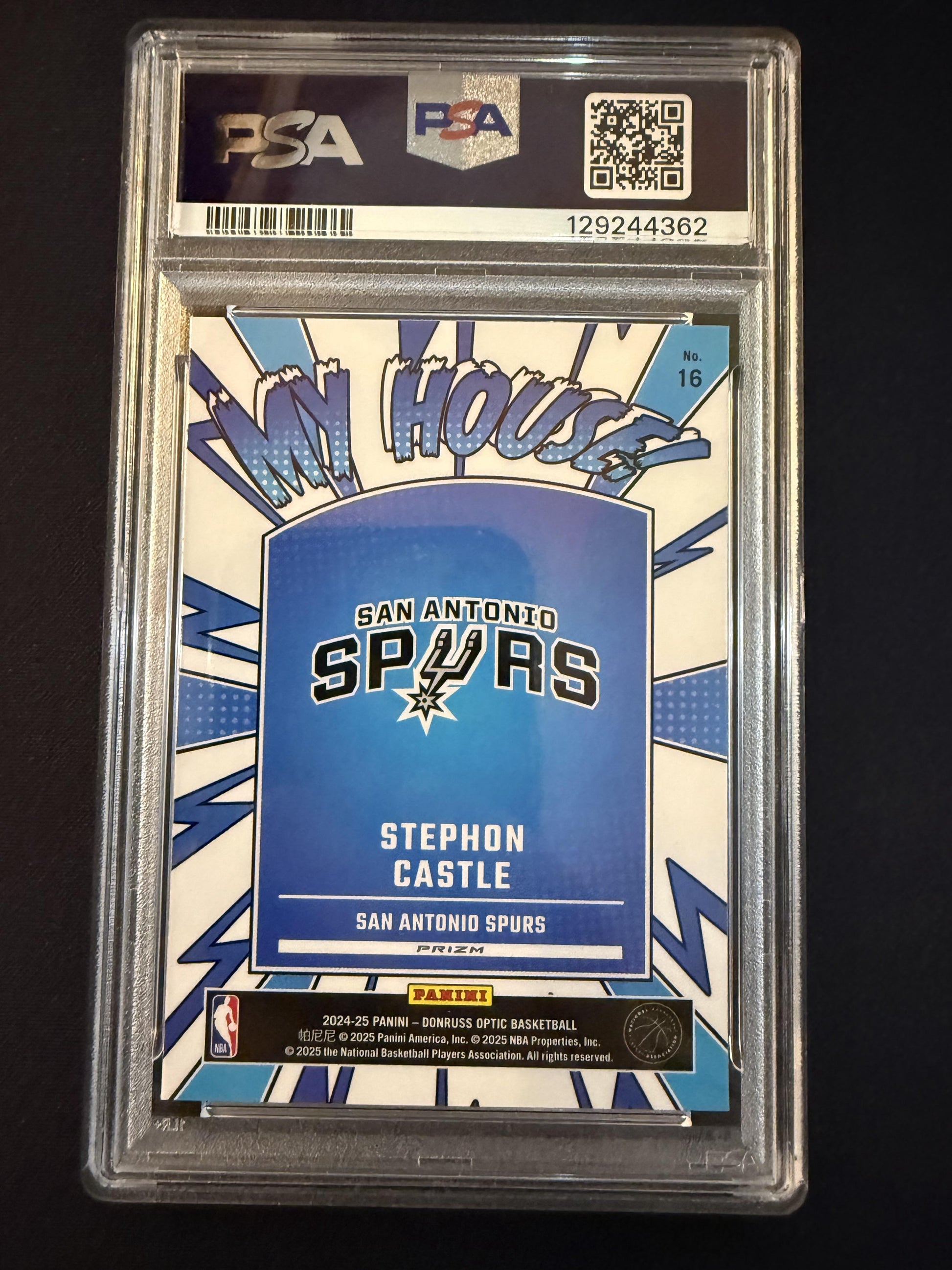 #16 Stephon Castle 2024-25 Donruss Optic San Antonio Spurs sports My House Holo