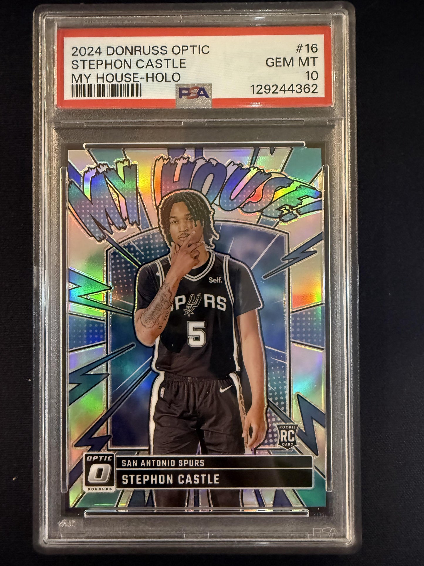 #16 Stephon Castle 2024-25 Donruss Optic San Antonio Spurs sports My House Holo
