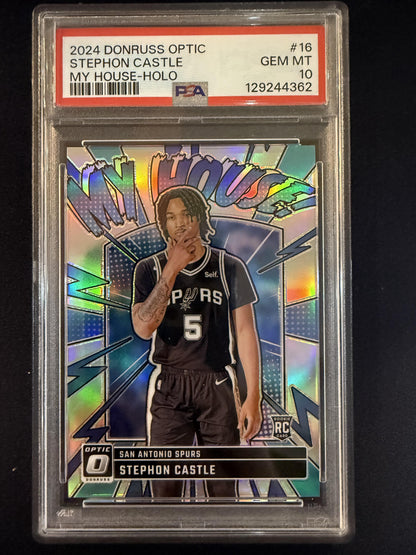 #16 Stephon Castle 2024-25 Donruss Optic San Antonio Spurs sports My House Holo