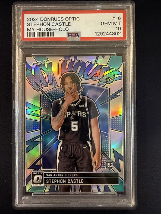 #16 Stephon Castle 2024-25 Donruss Optic San Antonio Spurs sports My House Holo