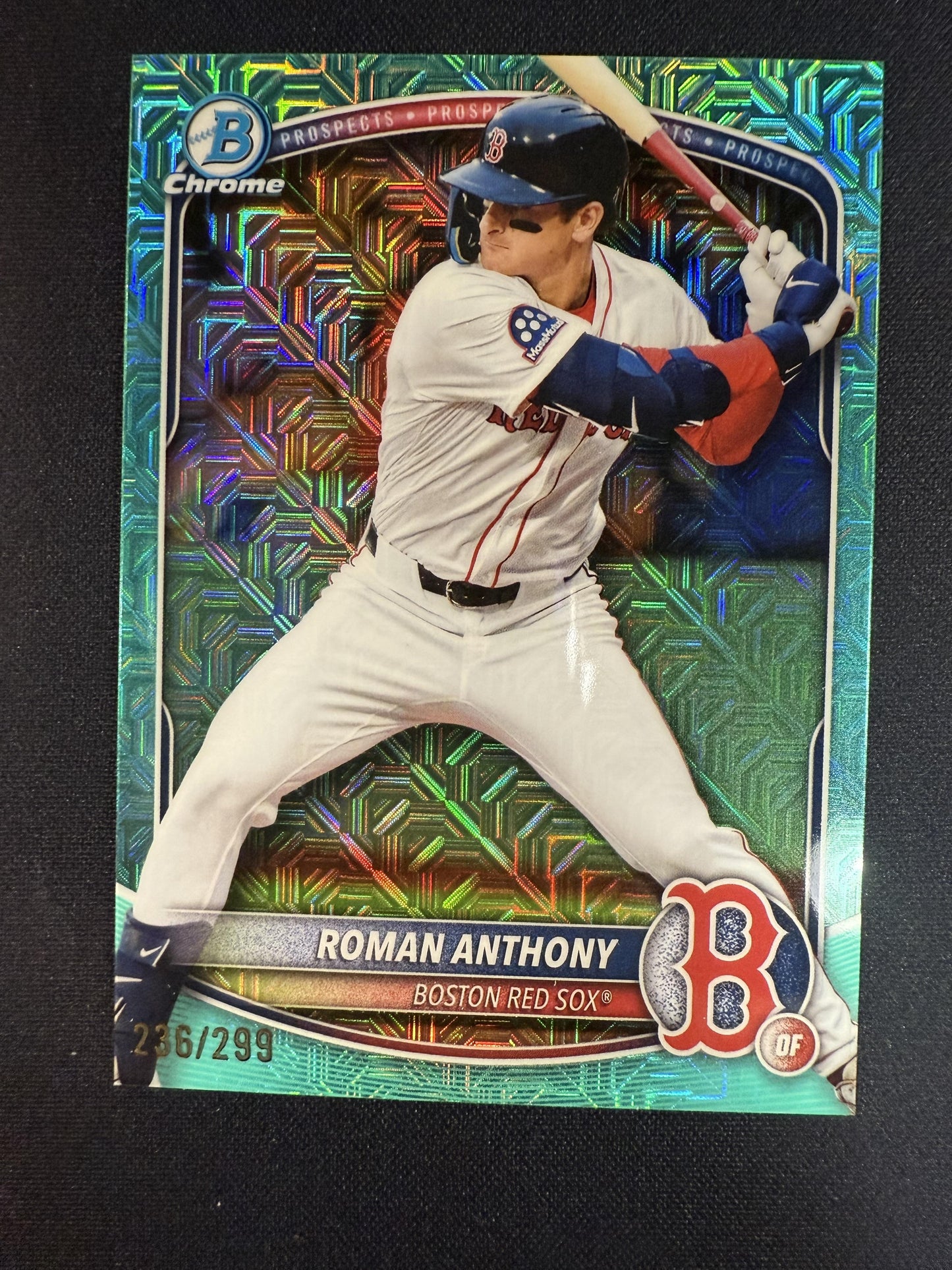 #BCP-167 Roman Anthony 2025 Bowman Chrome SN #/299 Red Sox Prospects Aqua Mojo