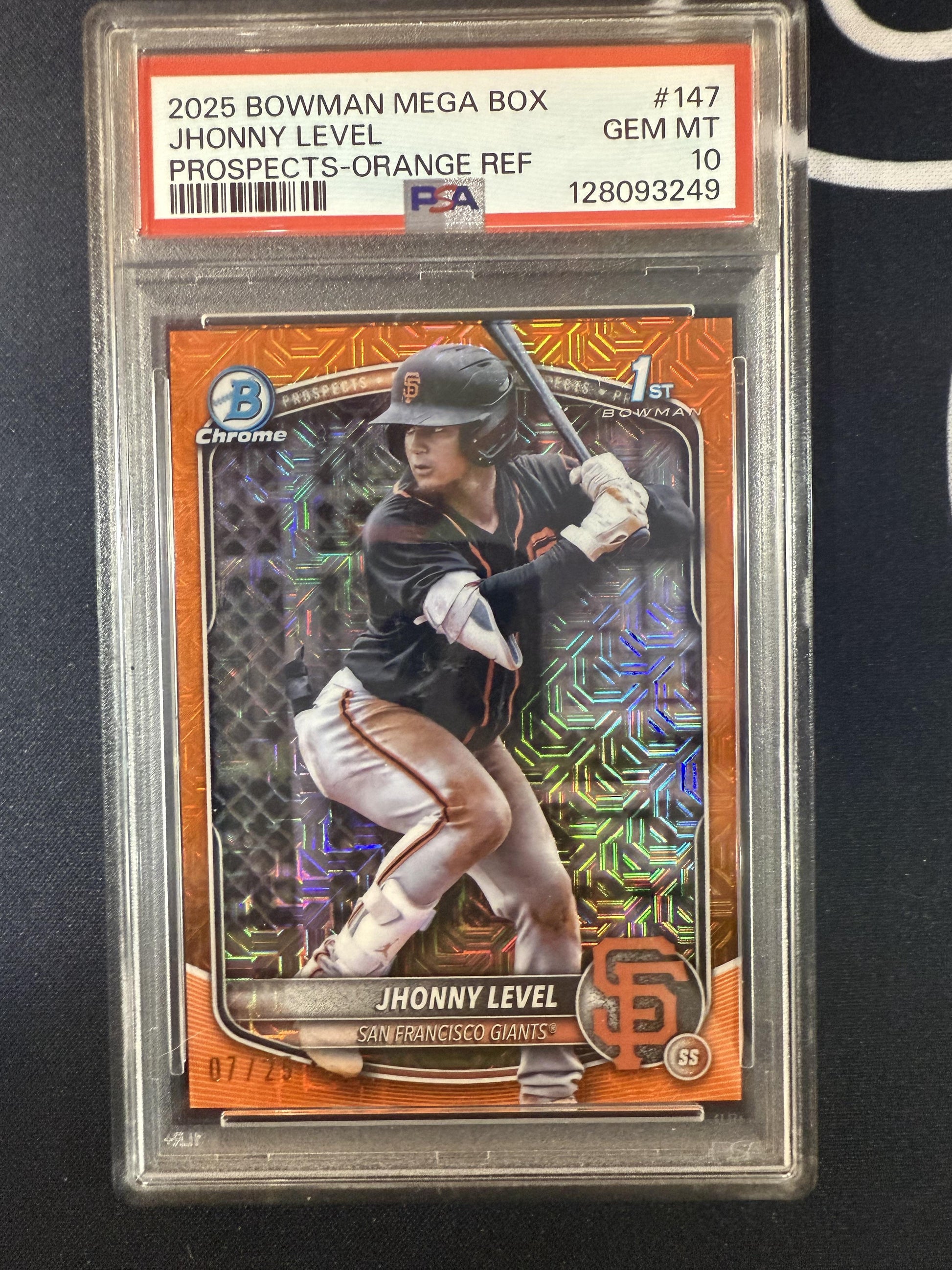 #BCP-147 Jhonny Level 2025 Bowman /25 Giants Chrome Mojo Orange Refractor