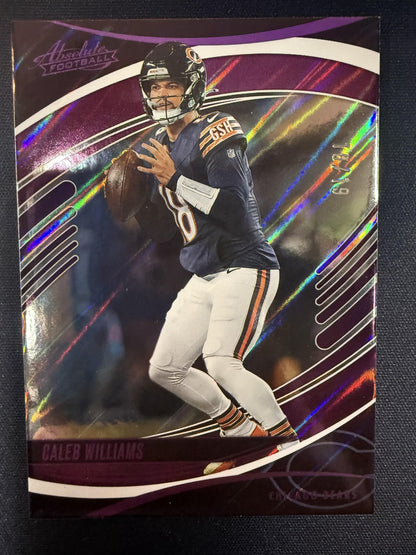 #60 CALEB WILLIAMS 2025 PANINI ABSOLUTE FOTL PURPLE /19 JERSEY MATCH