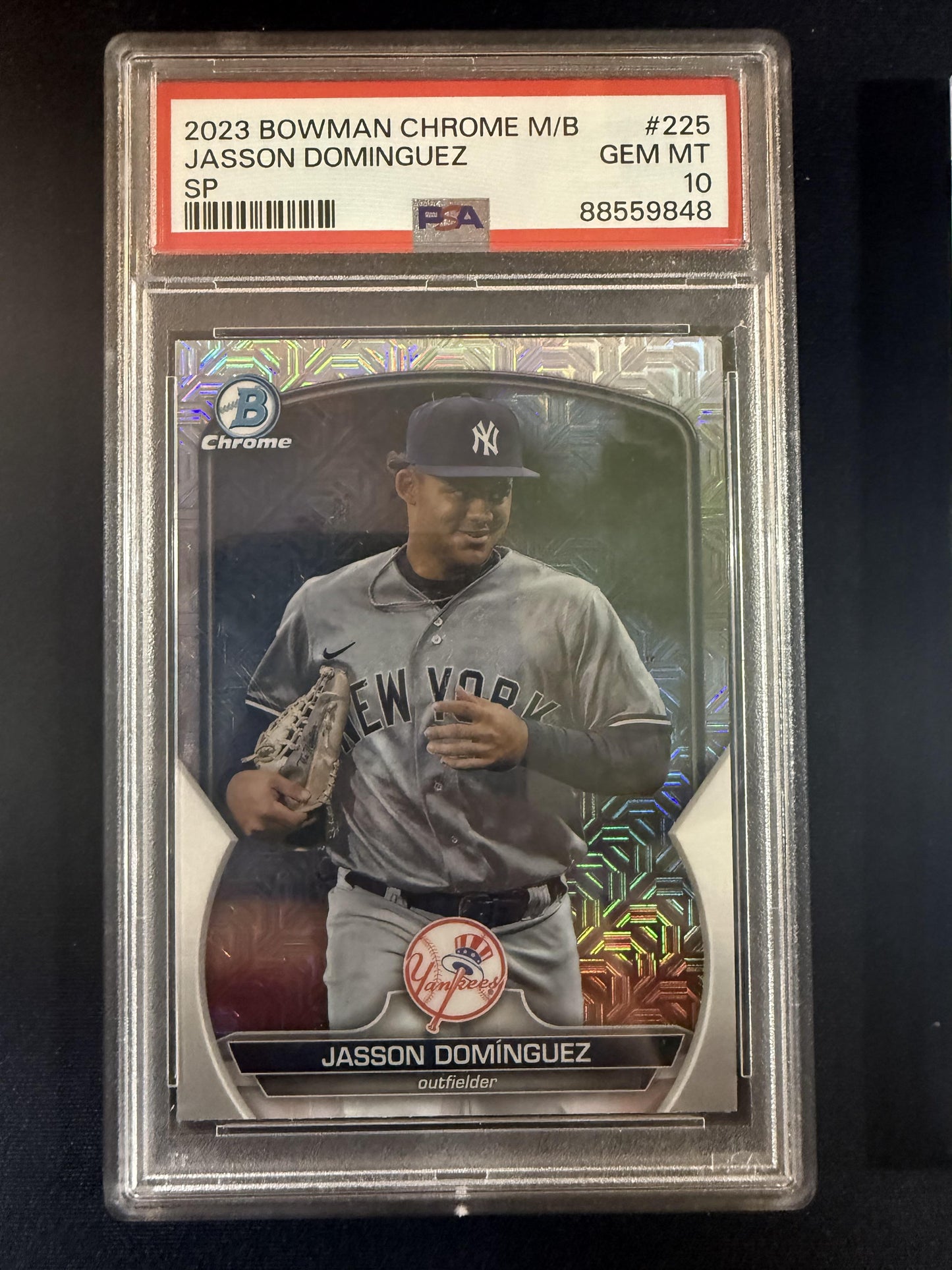 #BCP-225b Jasson Domínguez 2023 Bowman Chrome Yankees Prospects Mojo Refractor