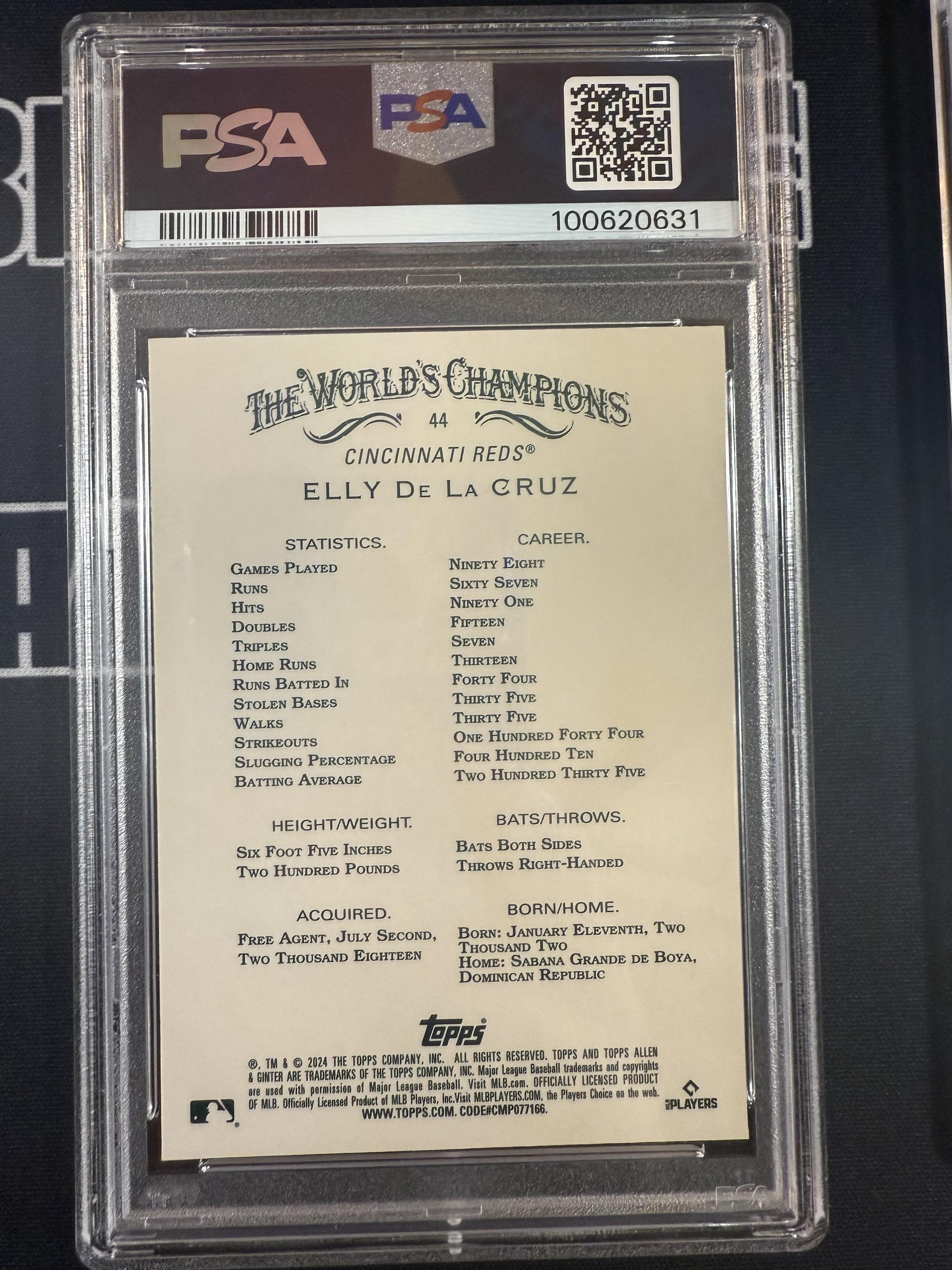 #44 Elly De La Cruz 2024 Topps Allen & Ginter RC Rookie Cincinnati Reds Chrome