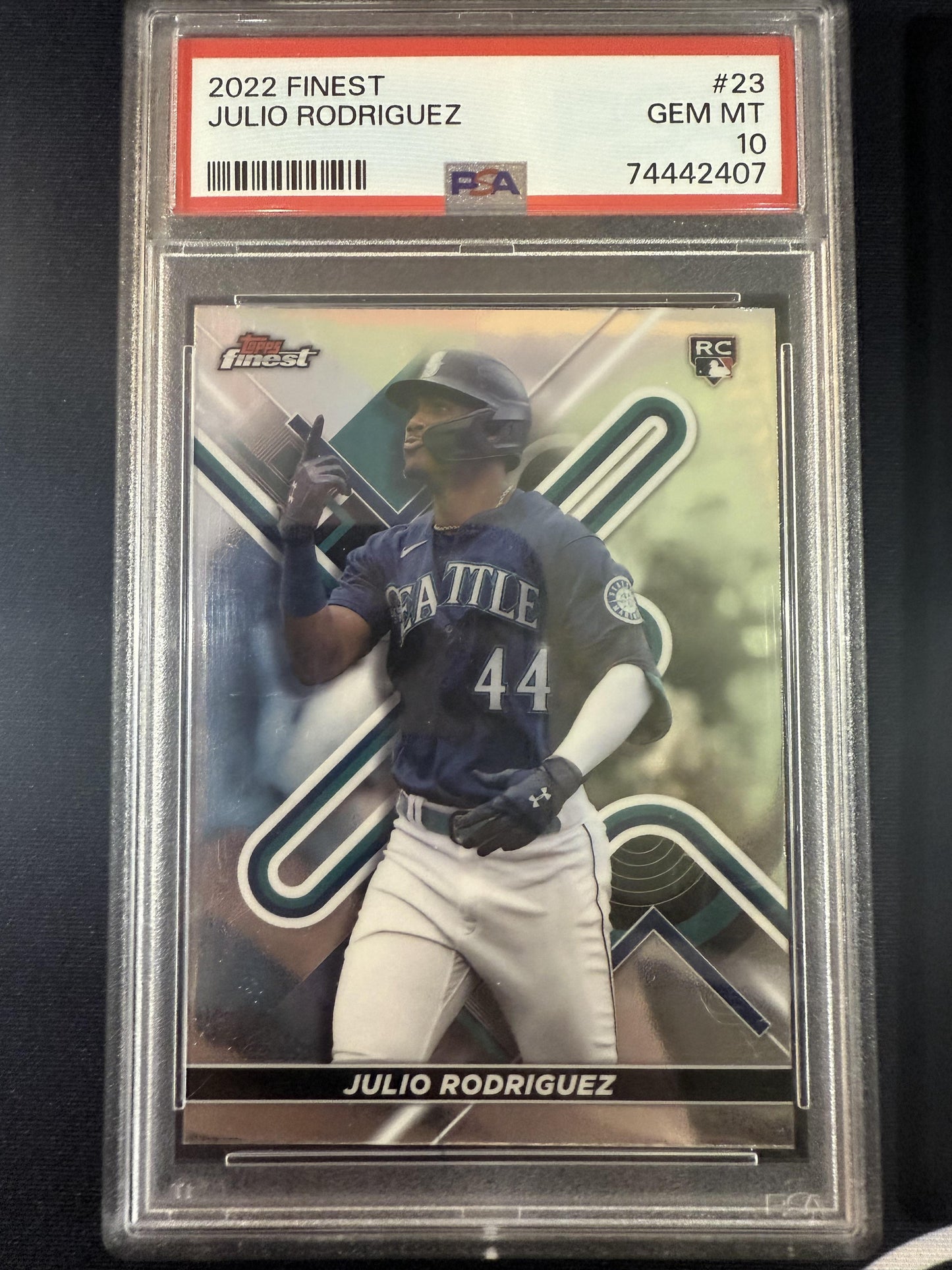#23 Julio Rodriguez 2022 Finest RC Rookie Seattle Mariners sports