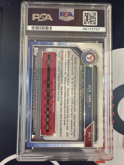 #BDC-7 Josh Jung 2019 Bowman Draft Texas Rangers sports Chrome Sparkle Refractor