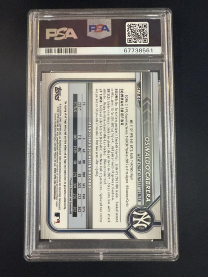 #CPA-OC Oswaldo Cabrera 2022 Bowman AU Auto New York Yankees Chrome Prospects