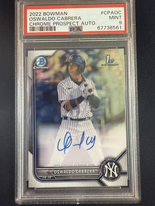 #CPA-OC Oswaldo Cabrera 2022 Bowman AU Auto New York Yankees Chrome Prospects