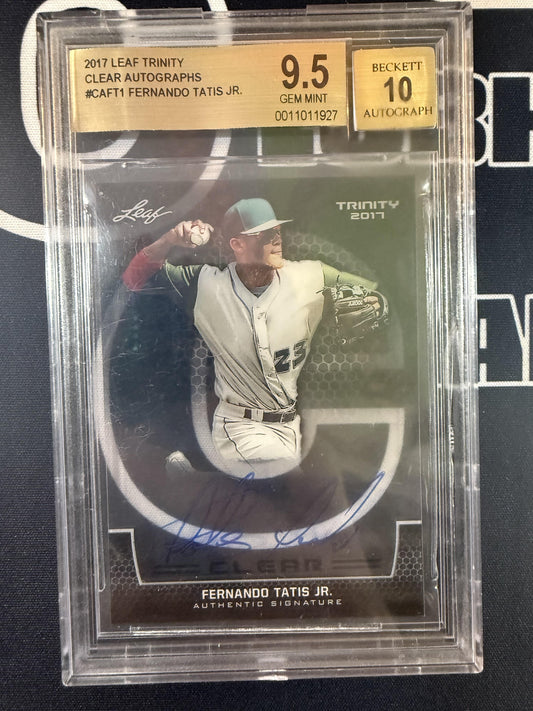 #CA-FT1 Fernando Tatis Jr. 2017 Leaf Trinity - Clear Autographs Gray Auto Padres