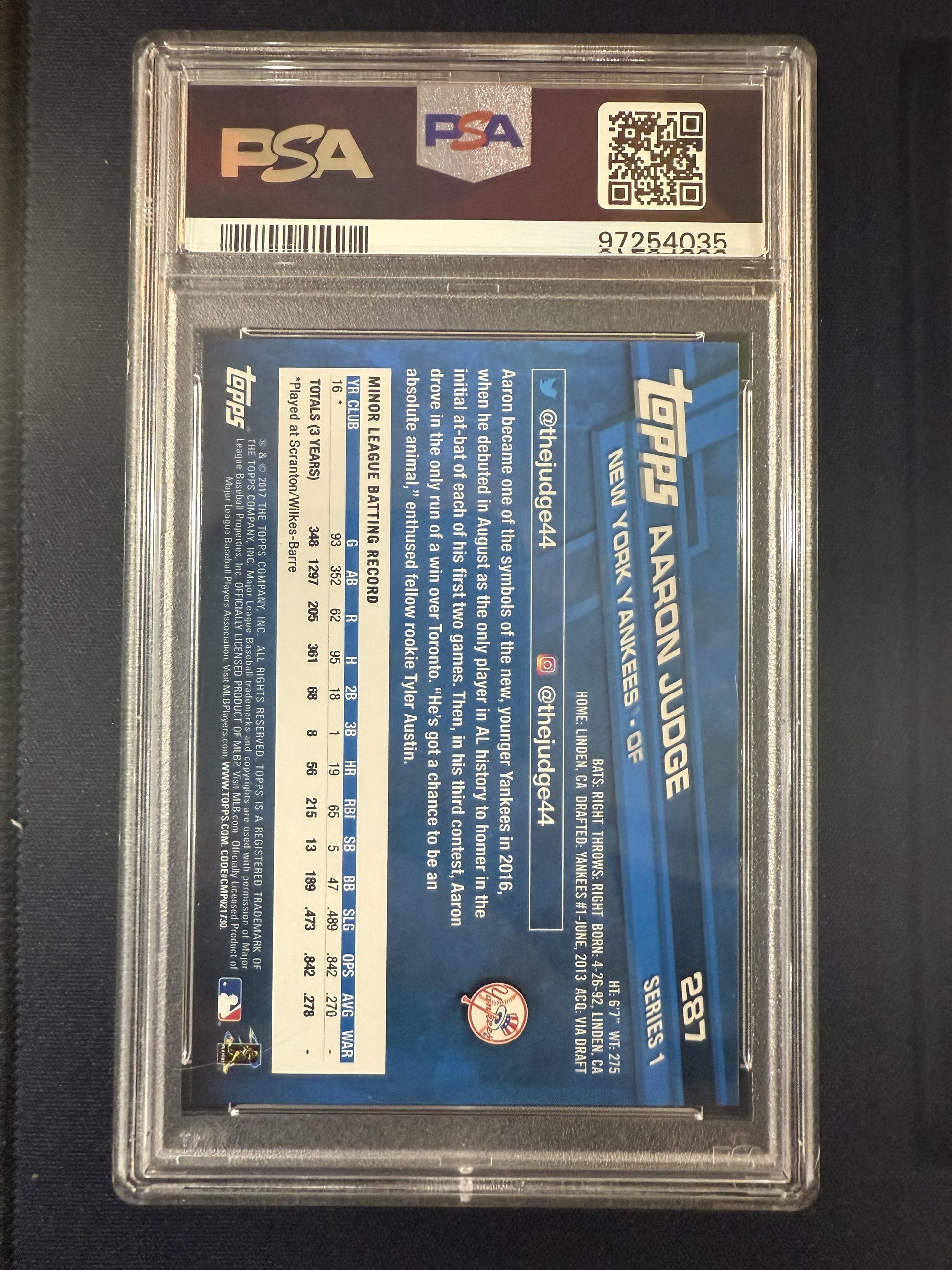 #287 Aaron Judge 2017 Topps RC Rookie New York Yankees sports All-Star Game 2017