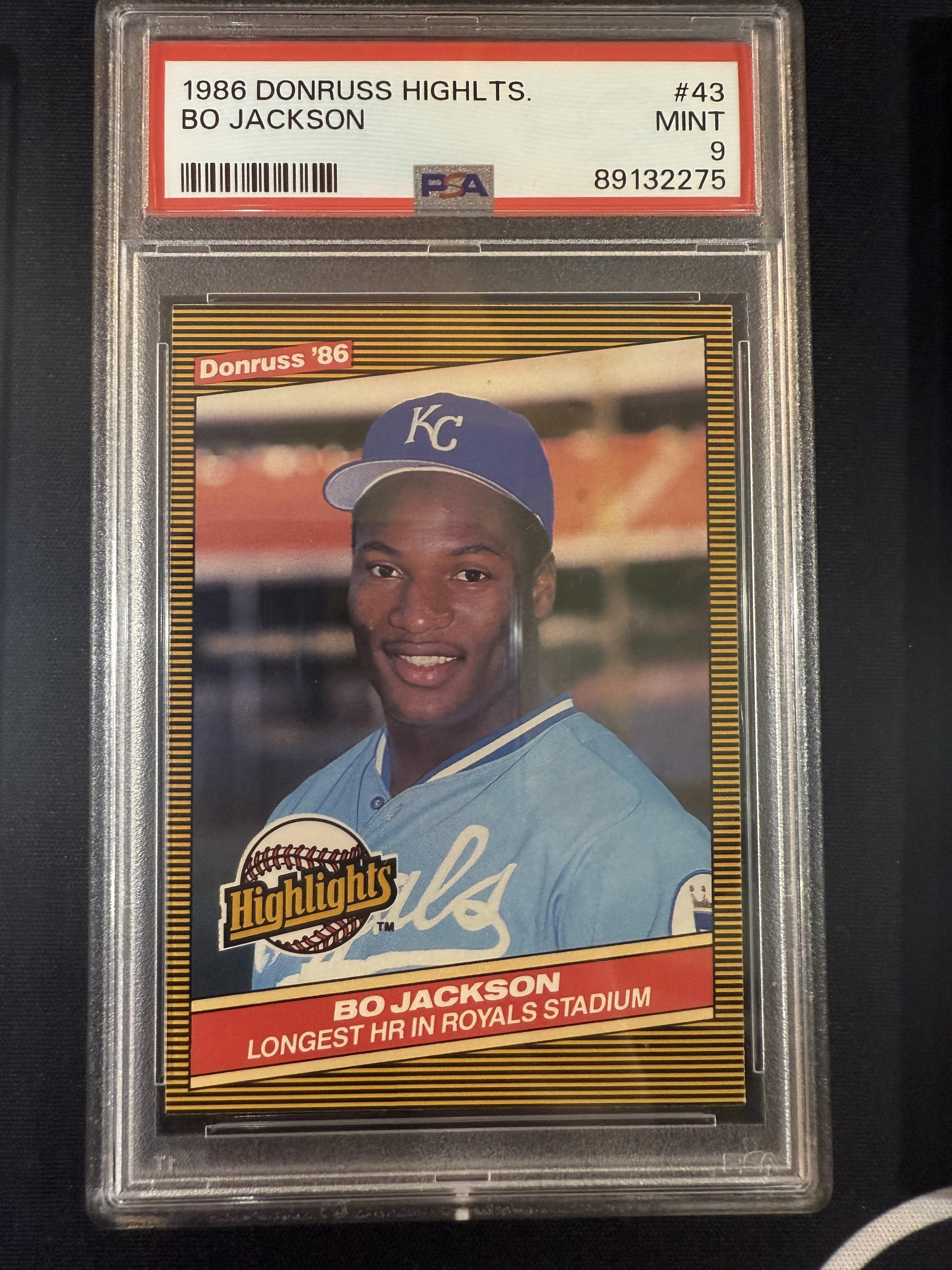 #43 Bo Jackson 1986 Donruss Highlights Kansas City Royals sports
