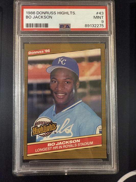 #43 Bo Jackson 1986 Donruss Highlights Kansas City Royals sports