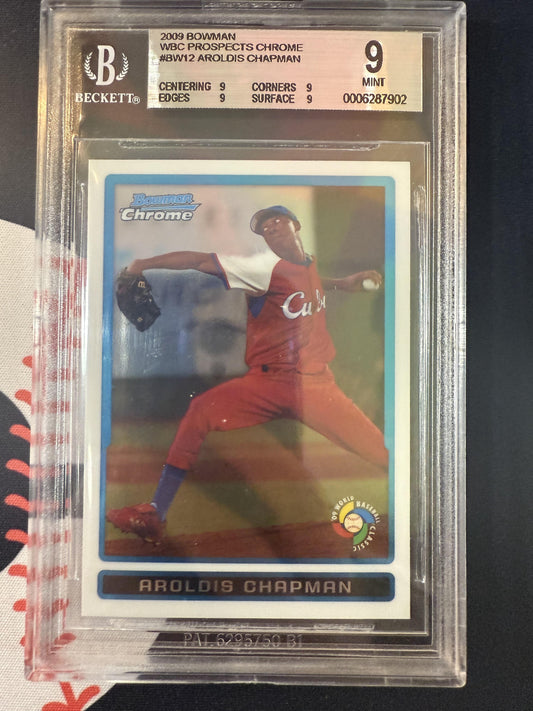 #BCW12 Aroldis Chapman 2009 Bowman Cuba sports Chrome WBC Prospects