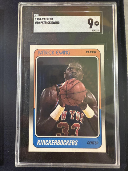#80 Patrick Ewing 1988-89 Fleer New York Knicks sports