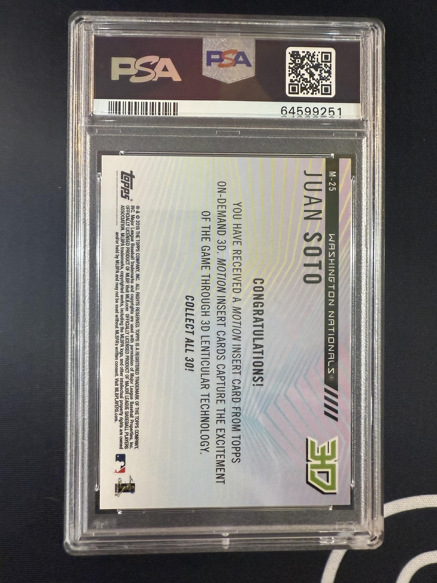 #86 Juan Soto 2018 Topps On-Demand 3D Washington Nationals sports