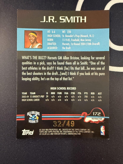 #172 J.R. Smith 2004-05 Topps Pristine SN #/49 New Orleans Hornets Refractors