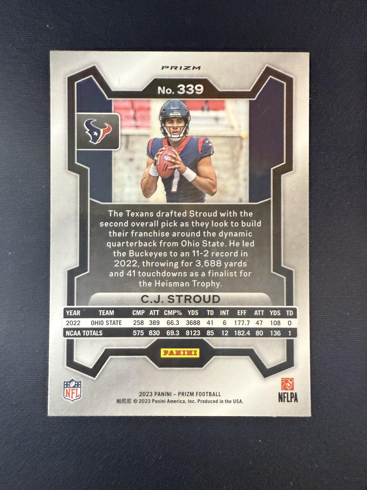 #339 C.J. Stroud 2023 Panini Prizm Houston Texans sports Silver