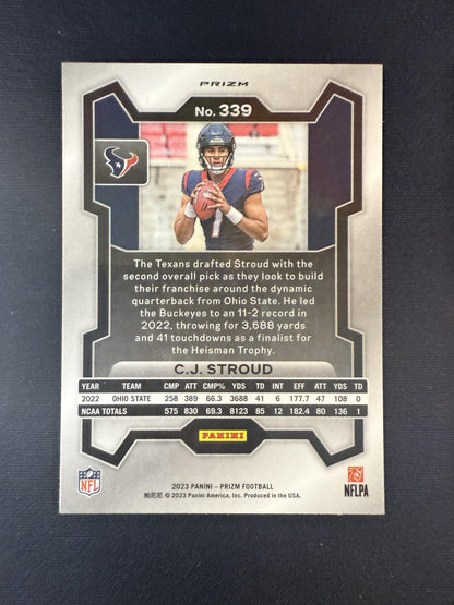 #339 C.J. Stroud 2023 Panini Prizm Houston Texans sports Silver