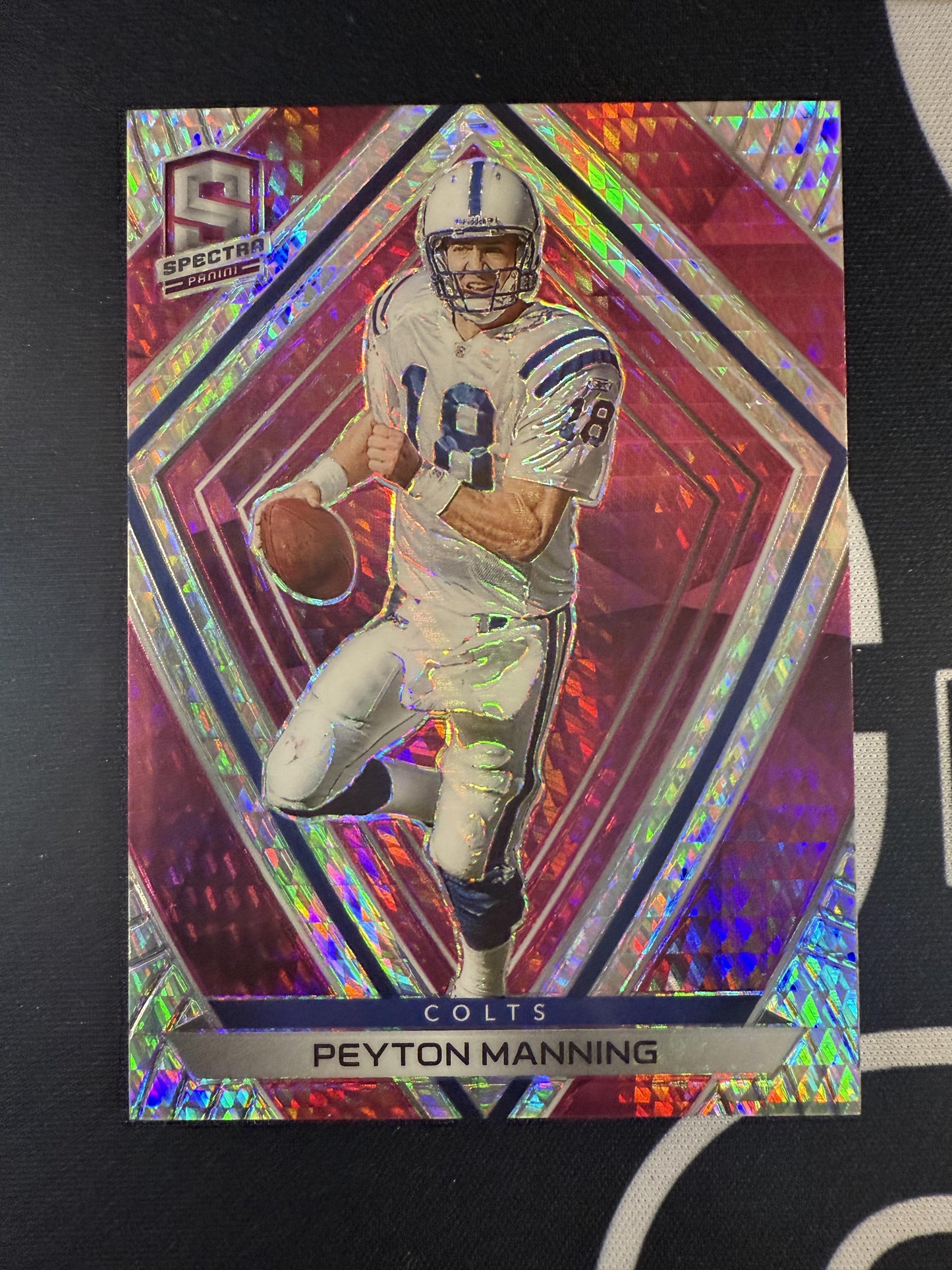 #80 Peyton Manning 2020 Panini Spectra SN #/25 Indianapolis Colts Neon Pink
