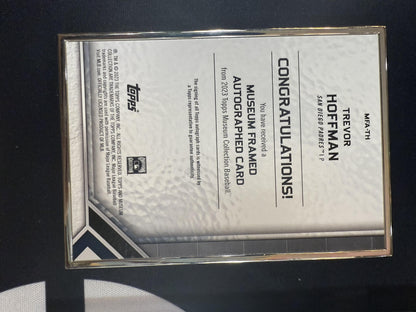 #MFA-TH Trevor Hoffman 2023 Topps Museum Collection /15 Padre Framed Auto