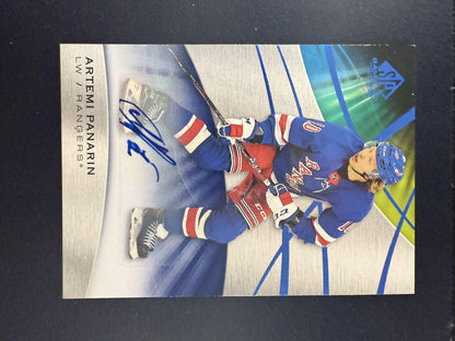 #76 Artemi Panarin 2019-20 SP Game Used AU Auto New York Rangers Blue Auto