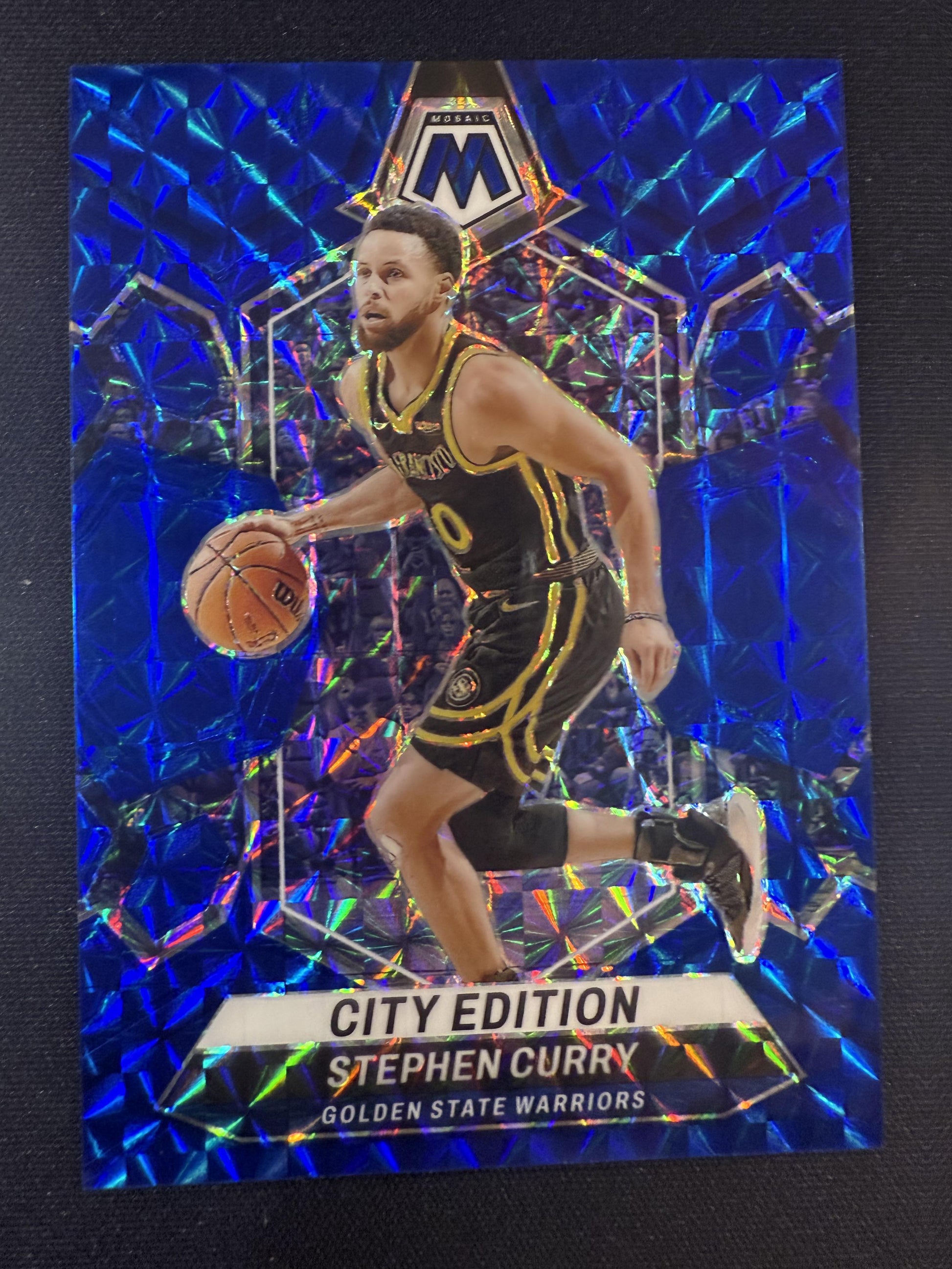 #276 Stephen Curry 2023-24 Panini Mosaic SN #/199 Golden State Warriors Blue