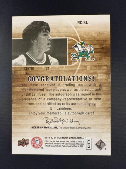 #HC-BL Bill Laimbeer 2011-12 SP Authentic Fighting Irish Home Court Signatures