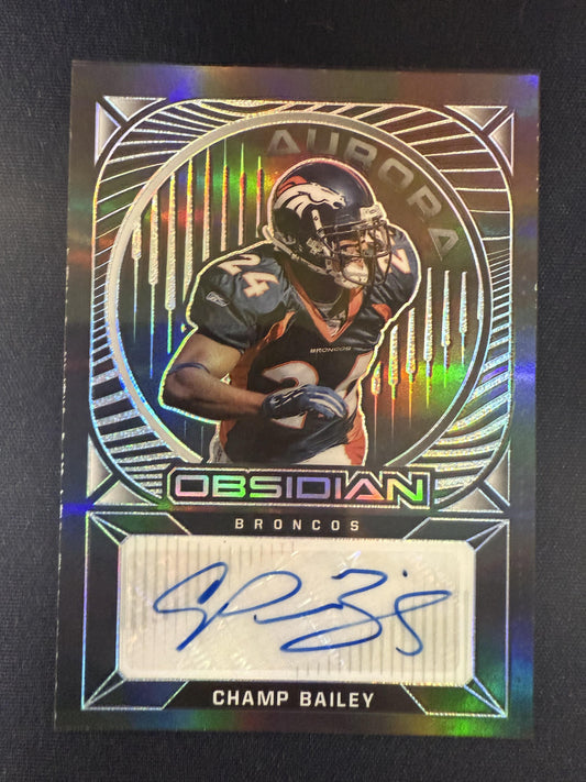 #AA-CB Champ Bailey 2021 Panini Obsidian AU,SN Auto #/25 Broncos Aurora Autos