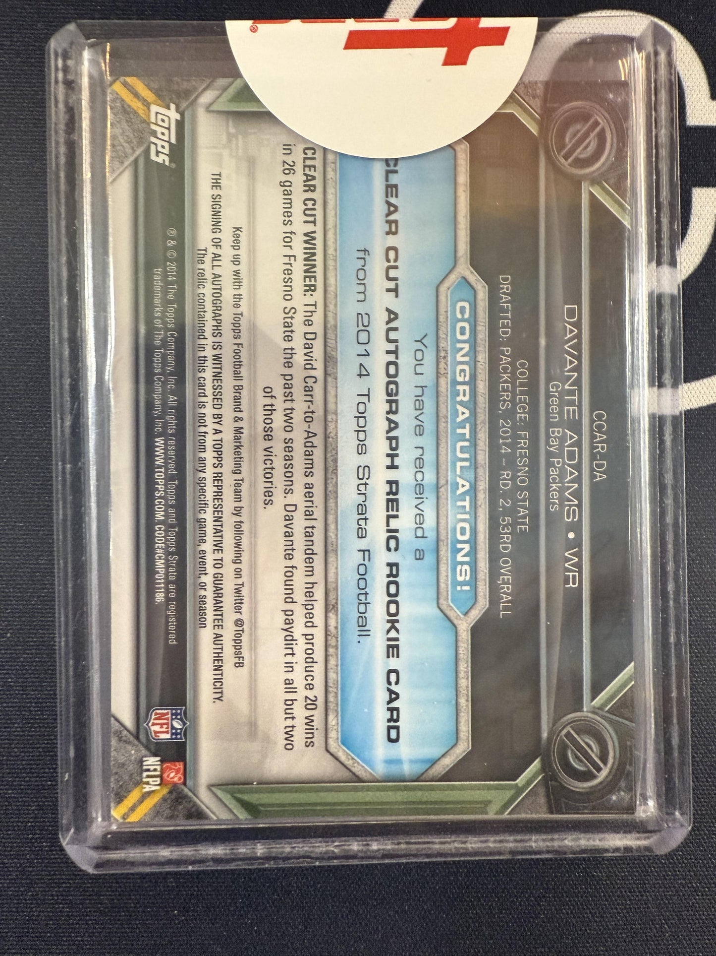 #CCAR-DA Davante Adams 2014 Topps Strata /150 Clear Cut Auto Relics Bronze