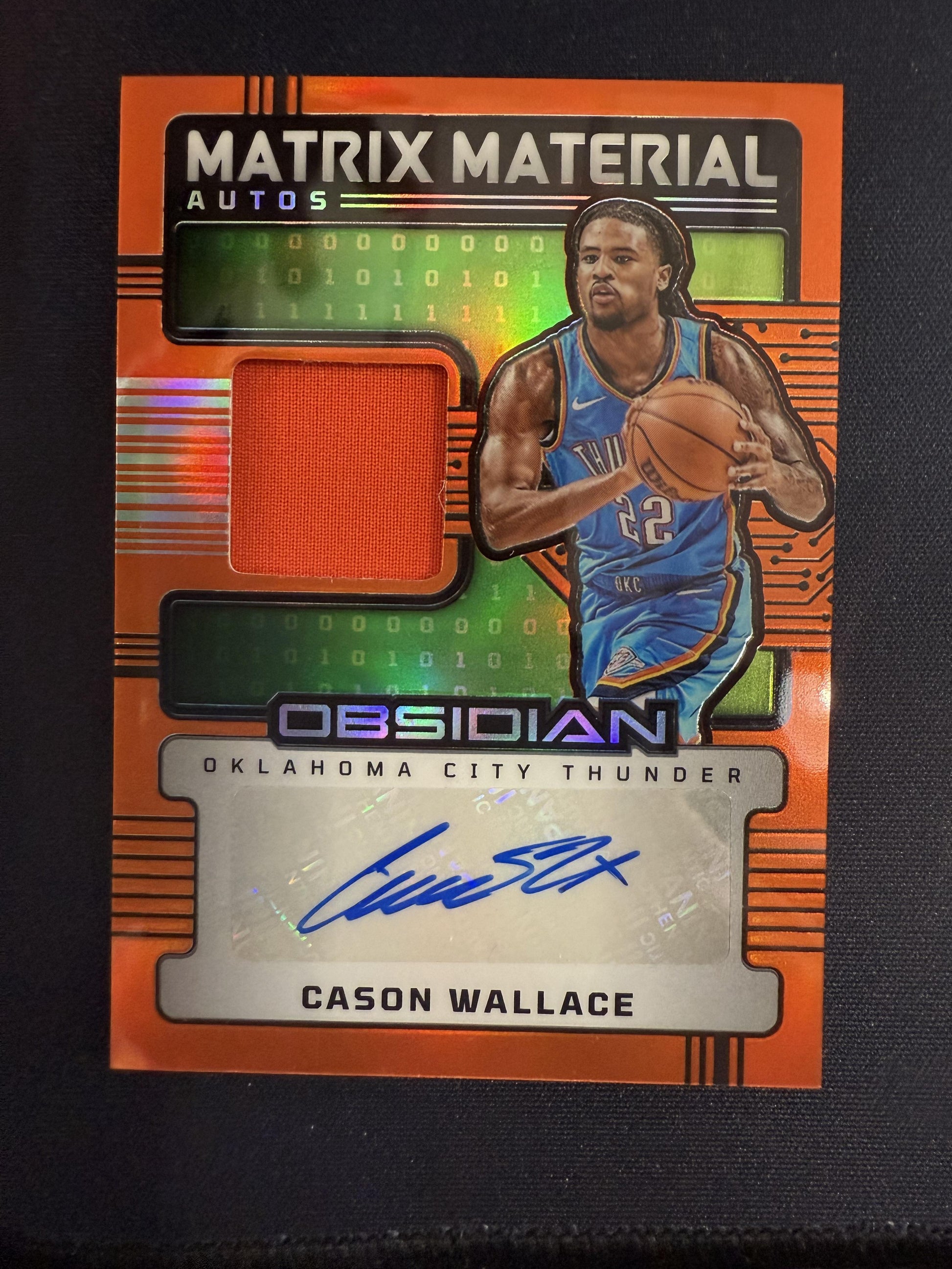 #MM-CWO Cason Wallace 2024 Panini Obsidian /75 Matrix Material Auto Orange