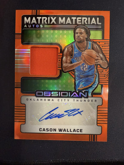 #MM-CWO Cason Wallace 2024 Panini Obsidian /75 Matrix Material Auto Orange
