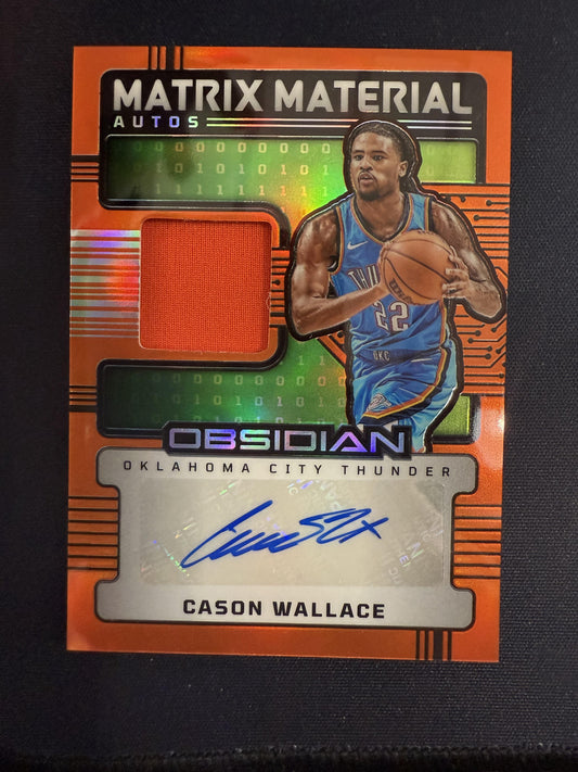 #MM-CWO Cason Wallace 2024 Panini Obsidian /75 Matrix Material Auto Orange