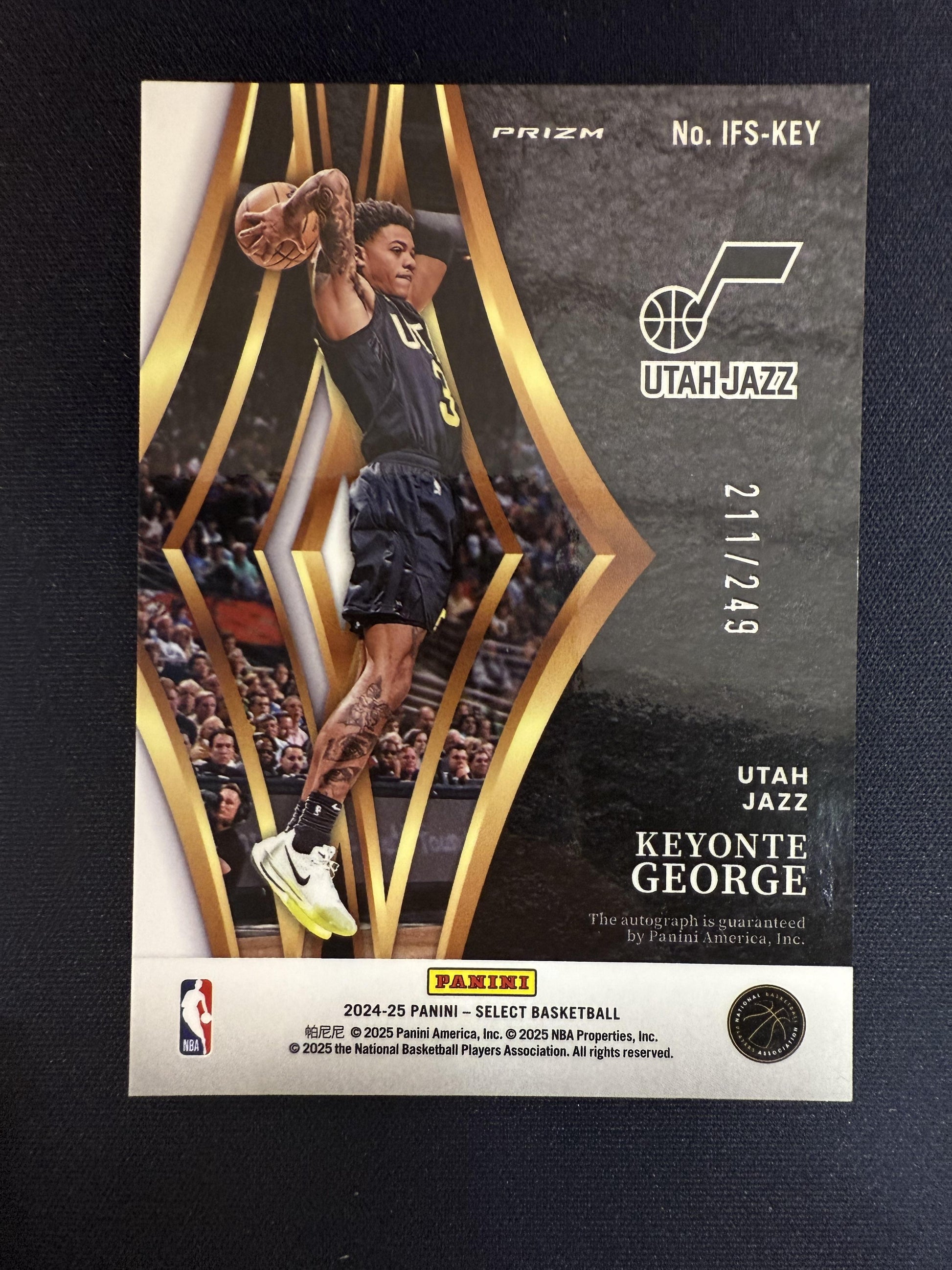 #IFS-KEY Keyonte George 2024-25 Panini Select Auto /249 In Flight Signatures