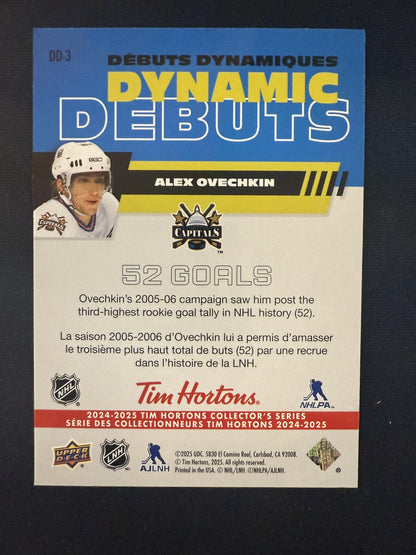 #DD-3 Alex Ovechkin 2025 Upper Deck Tim Hortons Capitals Dynamic Debuts