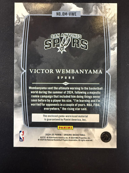 #OM-VWE Victor Wembanyama 2024-25 Panini Origins Spurs Origination Memorabilia