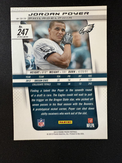 #247 Jordan Poyer 2013 Panini Prizm RC Rookie Philadelphia Eagles Prizms Camo