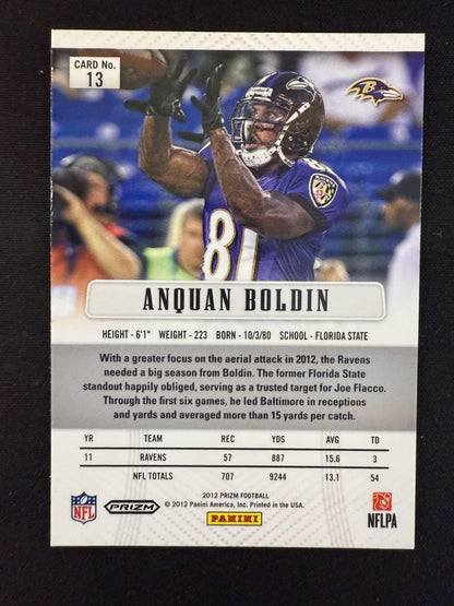 #13 Anquan Boldin 2012 Panini Prizm Baltimore Ravens sports Prizms
