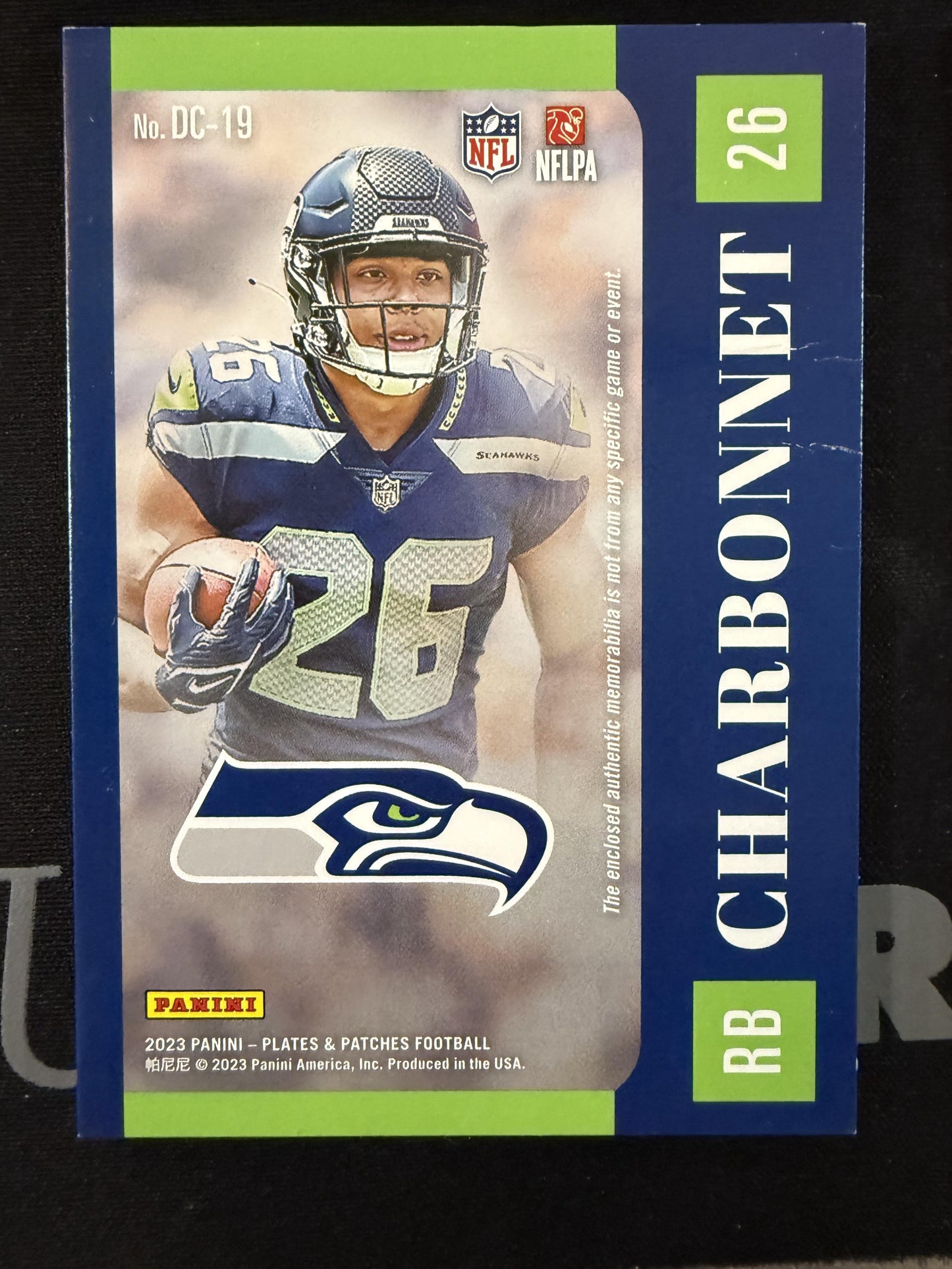 #DC-19 Zach Charbonnet 2023 Panini Plates & Patches /25 Double Coverage Purple