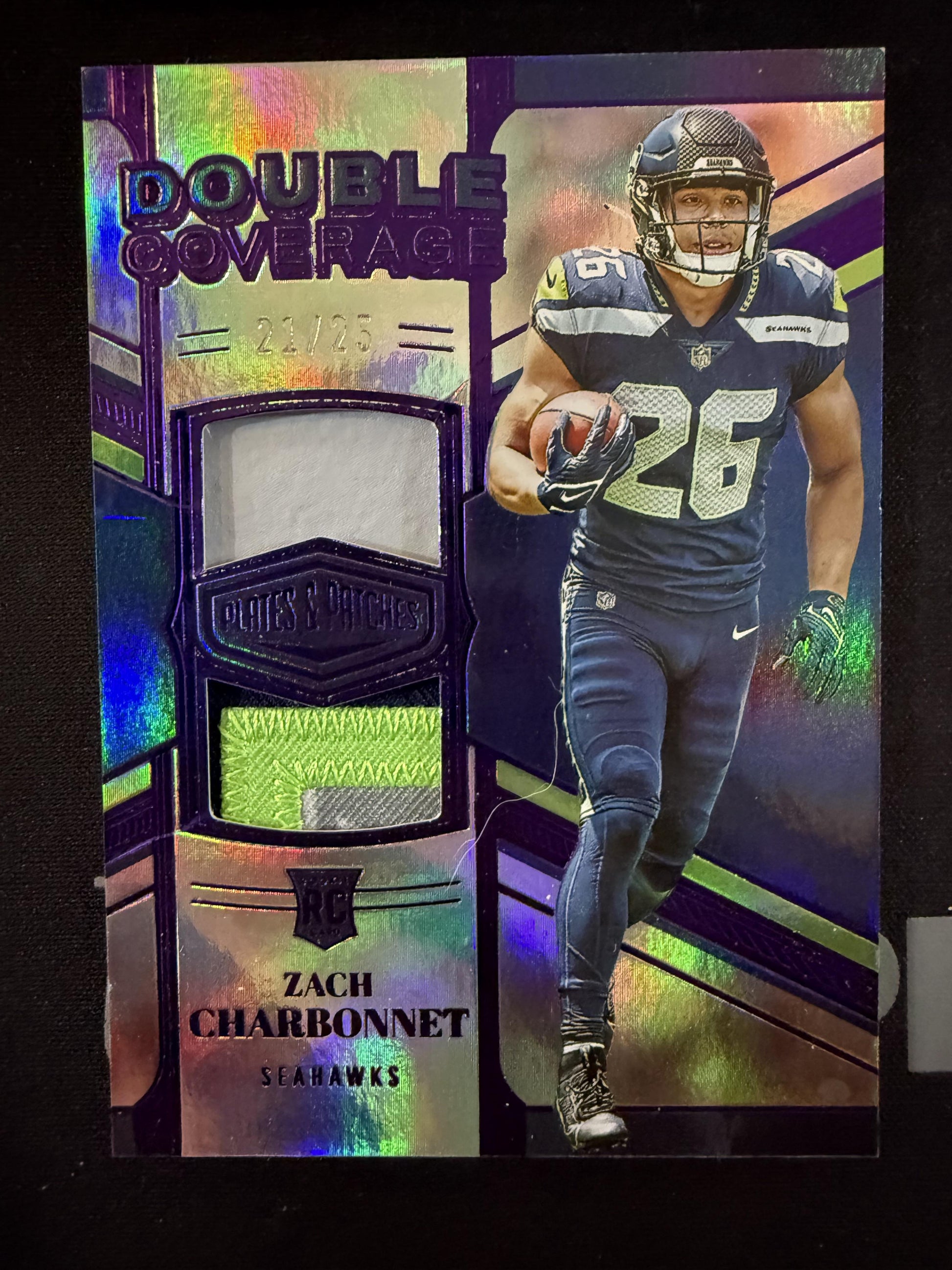 #DC-19 Zach Charbonnet 2023 Panini Plates & Patches /25 Double Coverage Purple