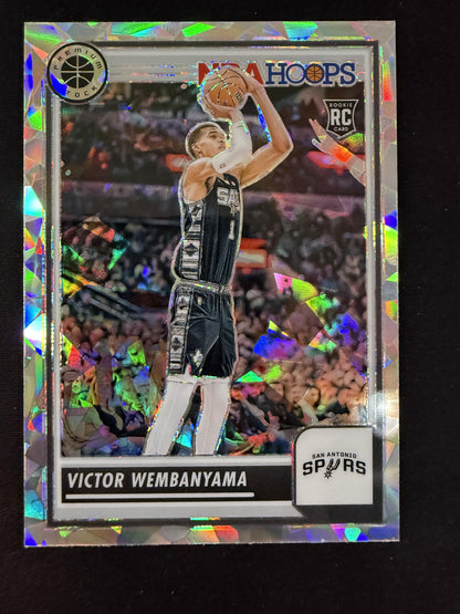 #108 Victor Wembanyama 2023-24 Hoops Premium Stock RC Rookie Spurs Ice Prizm