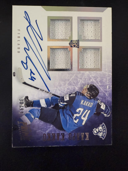 #PR-KF Kaapo Kakko 2019-20 Panini Prime - Quad Memorabilia Auto #/99