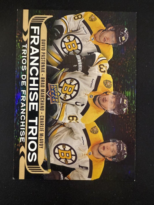 #FT-1 Pastrnak/Marchand/McAvoy 2024 Upper Deck Tim Hortons Franchise Trios