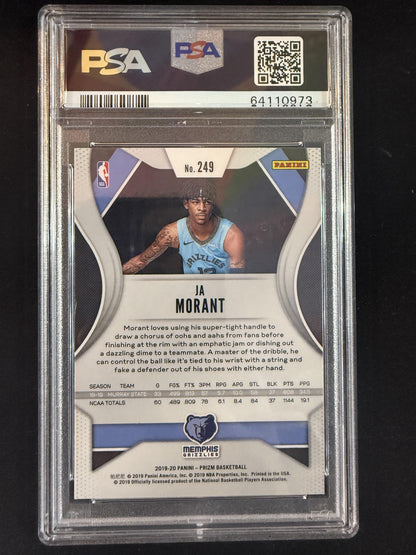 #249 Ja Morant 2019-20 Panini Prizm RC Rookie Memphis Grizzlies sports