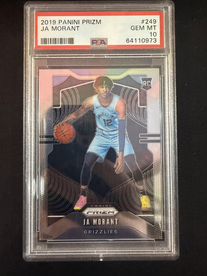 #249 Ja Morant 2019-20 Panini Prizm RC Rookie Memphis Grizzlies sports