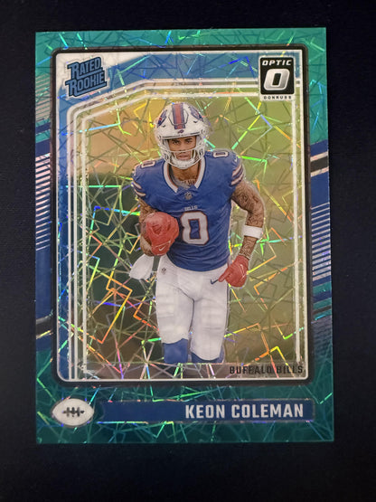 2024 Donruss Optic #263 Keon Coleman Teal Velocity