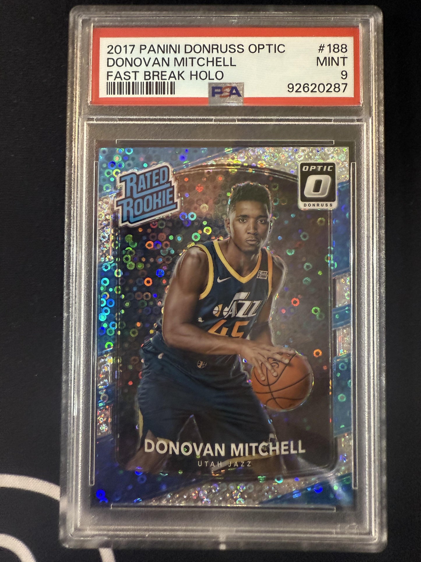 2017-18 Donruss Optic #188 Donovan Mitchell Fast Break Holo