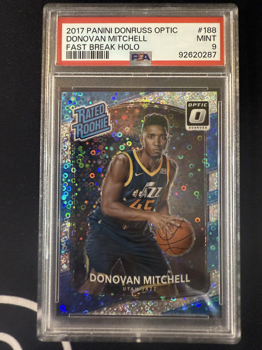2017-18 Donruss Optic #188 Donovan Mitchell Fast Break Holo